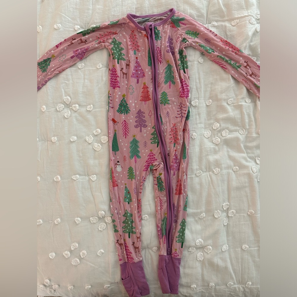 Little Sleepies Pink Merry & Bright 18-24 mo zippy